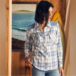 Faherty Misty Plaid Daly Shirt Women’s Size Large flannel